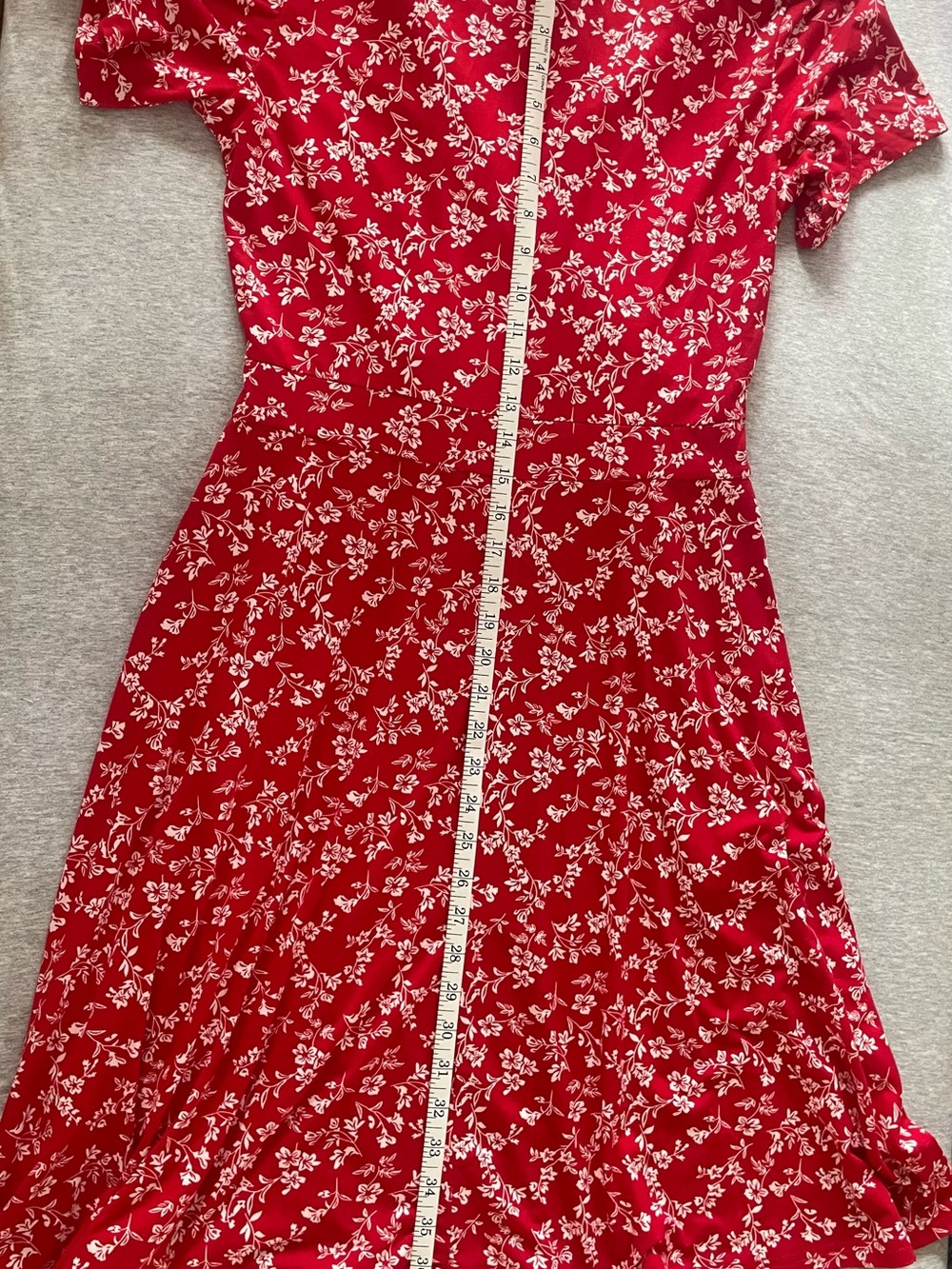 Ausi Red Floral Wrap Dress - Women's - Picture 4 of 5